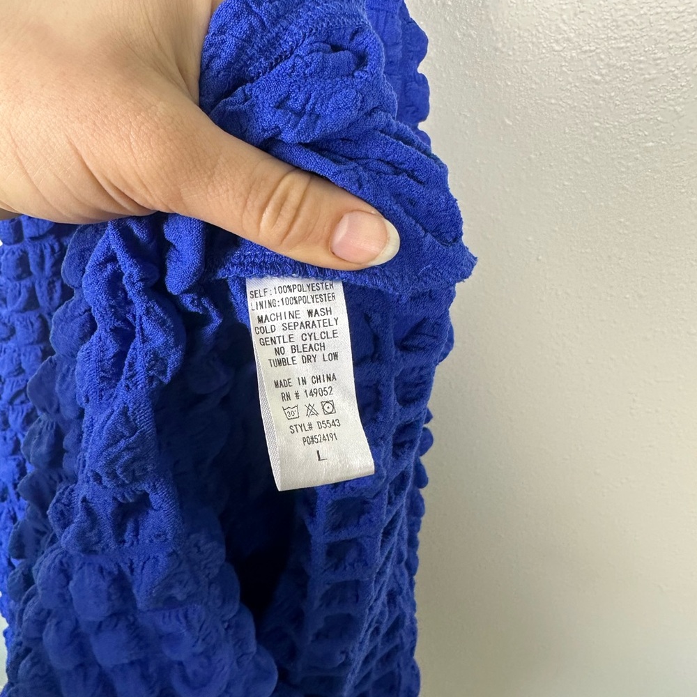 FASHION NOVA Women's Large Vacation Party Blue Hazel Bubble Open Back Maxi Dress - Picture 6 of 8